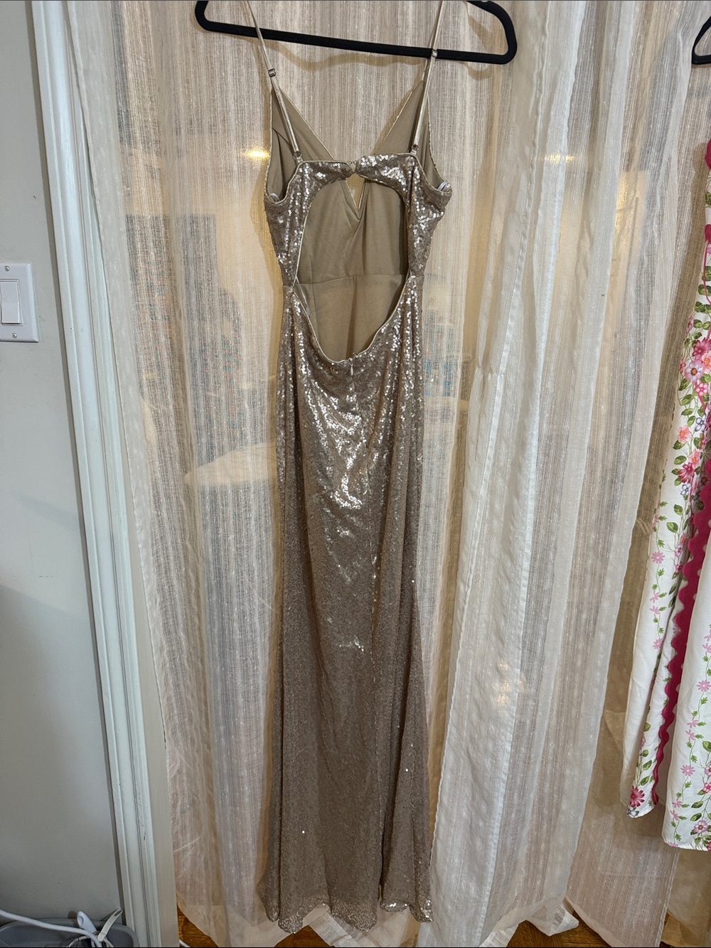 Lulus Spectacular Moment Sequined Rose Gold Mermaid Dress NWT - Picture 8 of 10